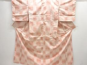 未使用品　市松模様織り出し手織り紬着物